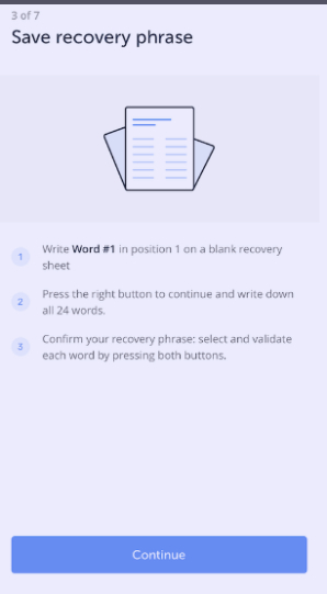 Ledger live setup step 6